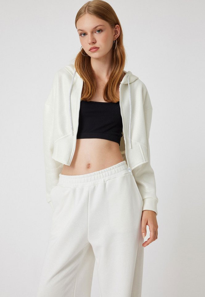 Koton Kapuzensweatshirt Mit Kapuze-Vollreißverschluss Glänzend von Koton