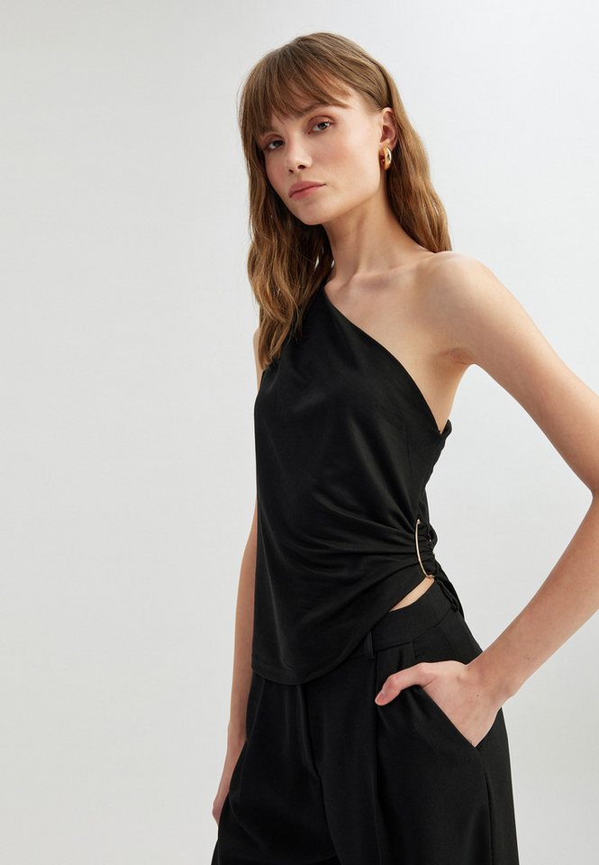 Koton Kurzarmbluse Ärmellos Eine Schulter Kurzarmbluse von Koton