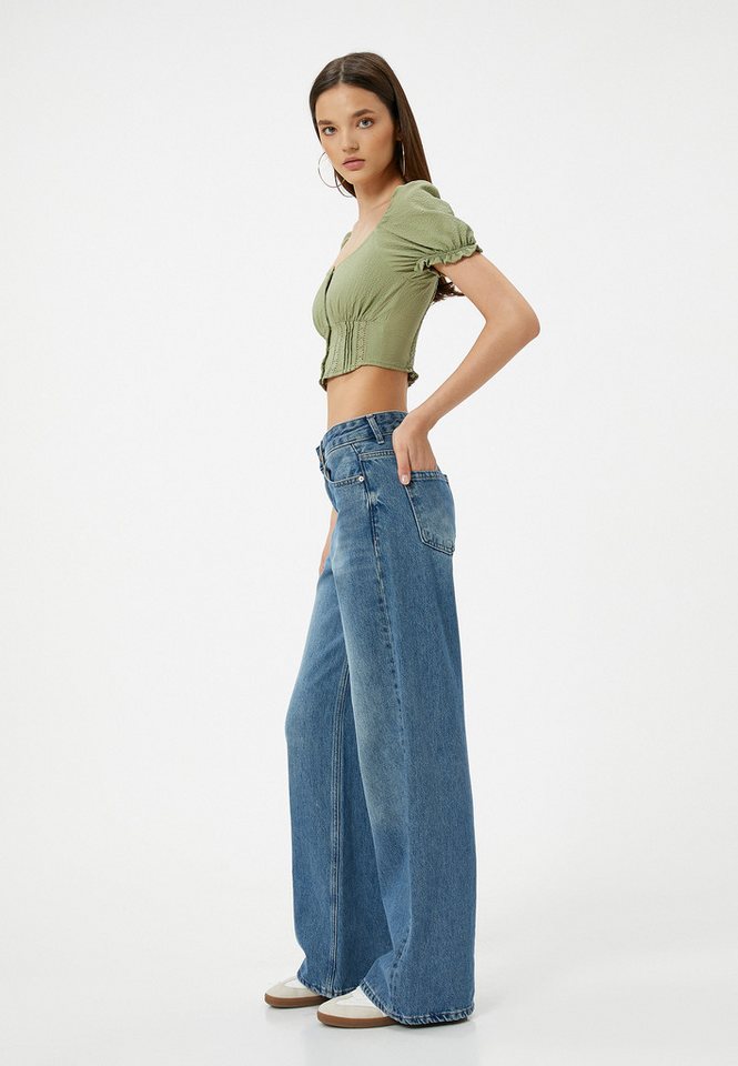 Koton Kurzarmbluse Kurzärmelig U-Kragen Kurzarmbluse von Koton