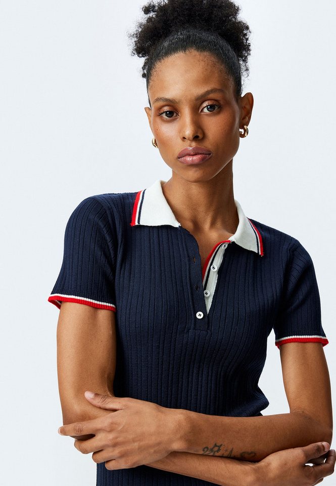 Koton Kurzarmpullover Polokragen Mit Knöpfen Kurzarmpullover von Koton