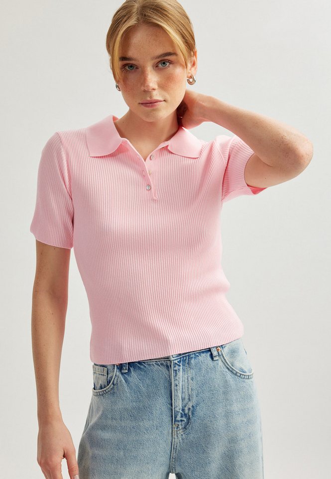 Koton Kurzarmpullover Polokragen Regular Kurzarmpullover von Koton