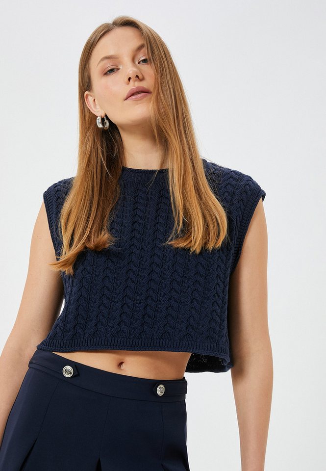 Koton Kurzarmpullover Rundhalsausschnitt Haarzopf von Koton