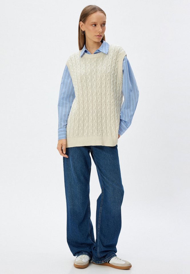 Koton Kurzarmpullover Rundhalsausschnitt Haarzopf Koton Kurzarmpullover Rundhalsausschnitt Haarzopf von Koton