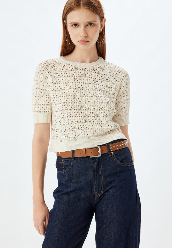 Koton Kurzarmpullover Rundhalsausschnitt Mit Perlen von Koton