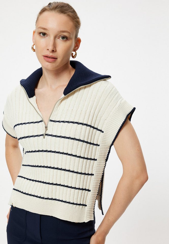 Koton Kurzarmpullover Standkragen Mit Reißverschlussdetail von Koton