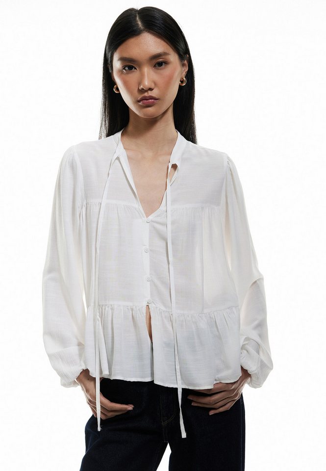 Koton Langarmbluse Langärmelig Mandarin - Richterkragen Langarmbluse von Koton