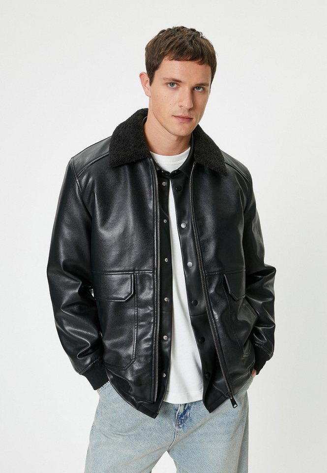 Koton Lederimitatjacke Kunstleder Slim von Koton