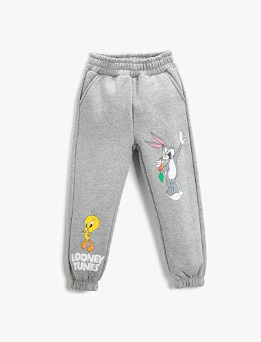 Koton Mädchen Bugs Bunny and Tweety Printed Jogger Licenced Sweatpants, Grey (031), 7-8 Jahre EU von Koton
