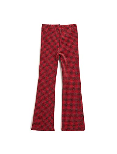 Koton Mädchen Flare Checked Leggings, Red Check (4c0), 4-5 Jahre EU von Koton