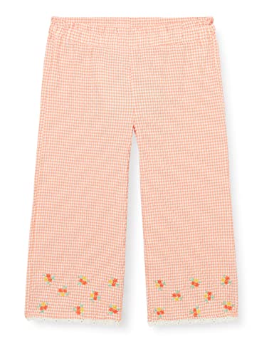 Koton Mädchen Flower Embellished Checked Wide Leg Trousers Pants, Orange Check (2c2), 6-7 Jahre EU von Koton