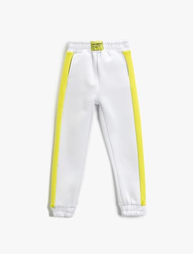 Koton Mädchen Jogger Color Contrast Pockets Label Detail Elastic Waistband Sweatpants, Ecru (010), 4-5 Jahre EU von Koton