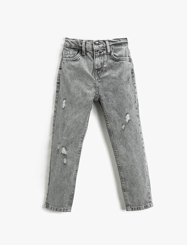 Koton Mädchen Mom Jean Ripped Relax Cut Pants, Grey (023), 11-12 Jahre EU von Koton