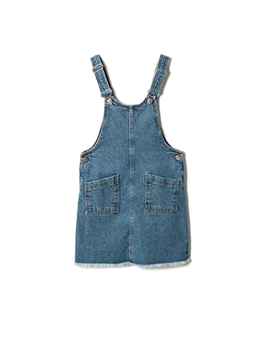 Koton Mädchen Overalls Adjustable Suspenders with Metal Fastener Cotton Dress, Mid Indigo (Mid), 4-5 Jahre EU von Koton