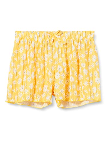 Koton Mädchen Plissee Blumen Shorts Mit Taillenbindung Cargos, Motiv Gelb (1d6), 7-8 Jahre EU von Koton