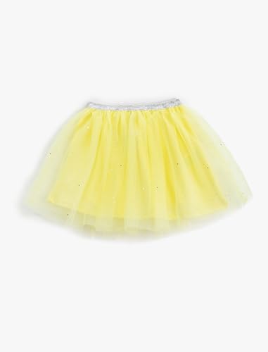 Koton Mädchen Tulle Mini Gleamy Linend Elastic Waistband Skirt, Yellow (173), 11-12 Jahre EU von Koton