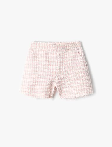 Koton Mädchen Tweed Pocket Detail Cotton Shorts, Pink Check (2c7), 7-8 Jahre EU von Koton
