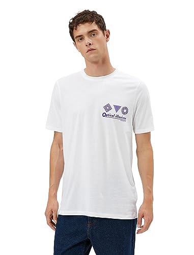 Koton Men Back Printed Crew Neck Short Sleeve Cotton T-Shirt von Koton