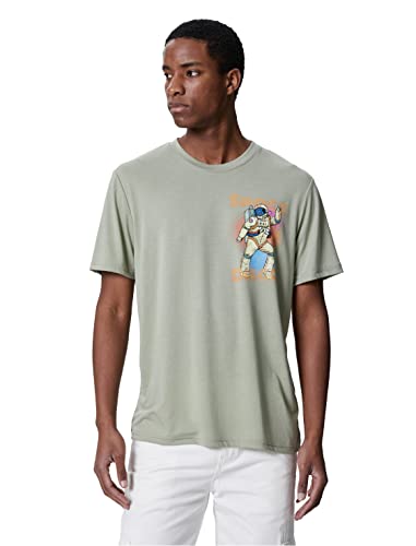 Koton Men Back Printed T-Shirt Crew Neck Cotton Short Sleeve von Koton