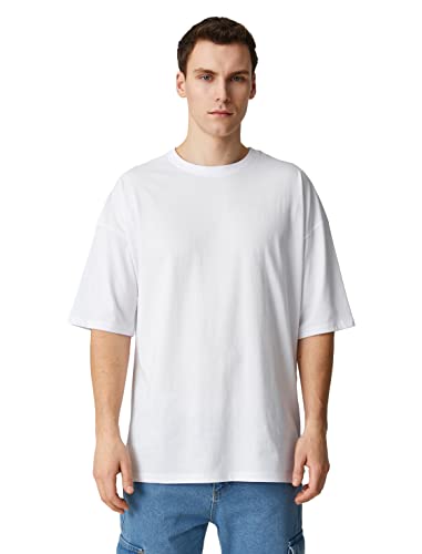 Koton Men Basic Oversized T-Shirt Crew Neck Short Sleeve von Koton