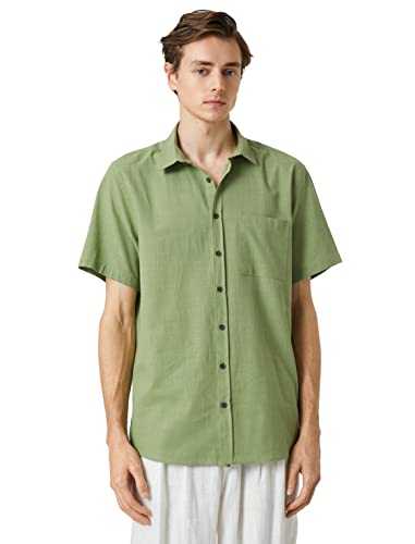 Koton Men Basic Shirt Short Sleeve Pocket Detailed Classic Neck von Koton
