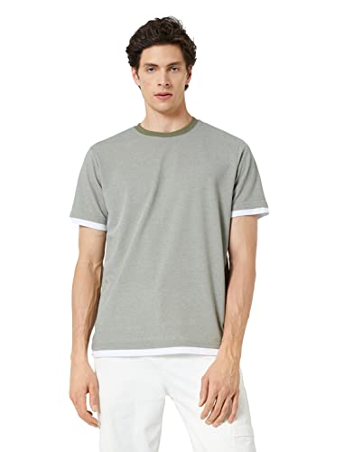 Koton Men Basic T-Shirt Crew Neck Fold Detailed Short Sleeve von Koton