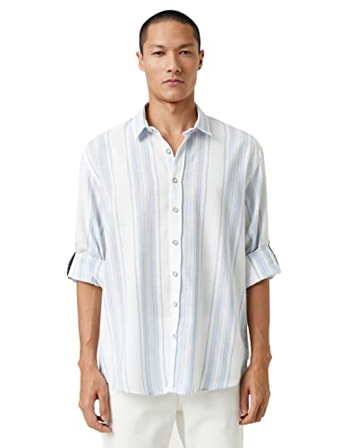 Koton Men Basic Woven Shirt Classic Neck Pocket Detailed von Koton