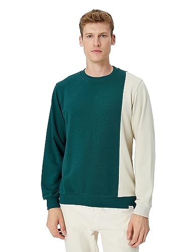 Koton Men Crew Neck Multicolor Tag Printed Long Sleeve Sweatshirt von Koton