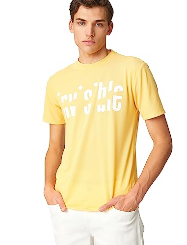 Koton Men Crew Neck T-Shirt Slogan Printed Short Sleeve von Koton