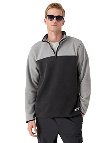 Koton Men Fleece Sweatshirt Multicolor High Neck von Koton