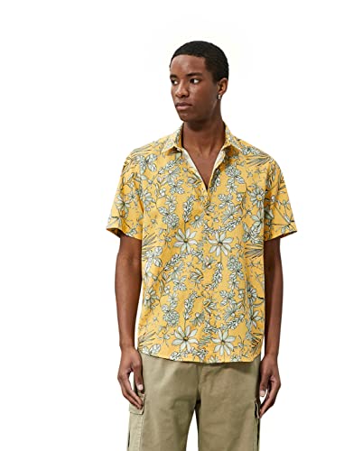 Koton Men Floral Shirt Short Sleeve Classic Neck Cotton von Koton