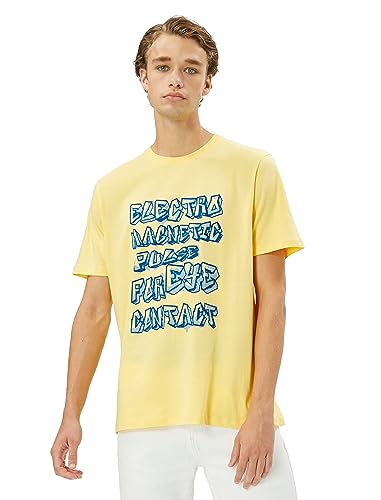 Koton Men Graffiti Printed Crew Neck Short Sleeve Cotton T-Shirt von Koton