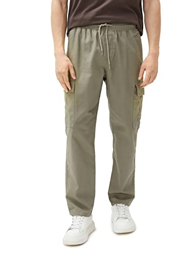 Koton Men Linen Blend Cargo Trousers Pockets Drawstring von Koton