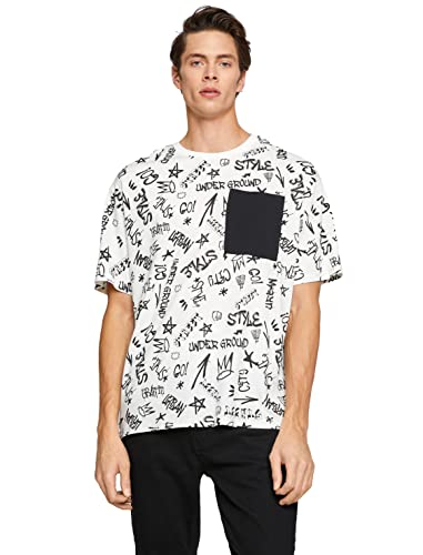 Koton Men Oversized T-Shirt Slogan Printed Pocket Detail von Koton