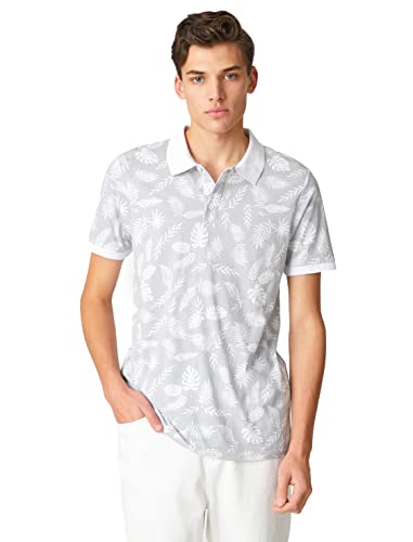 Koton Men Polo Neck T-Shirt Floral Buttoned Short Sleeve Slim Fit von Koton