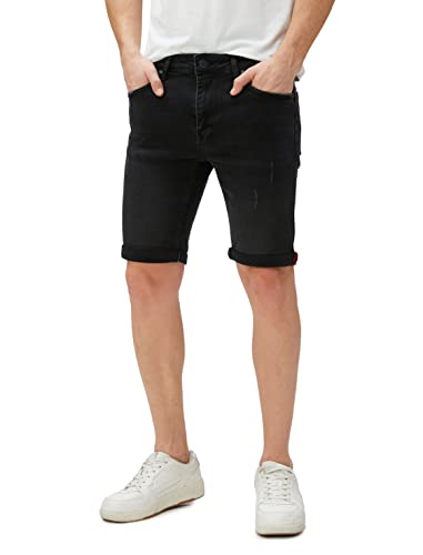 Koton Men Ribbed Denim Shorts Folded Leg Buttoned Pocket Detailed von Koton