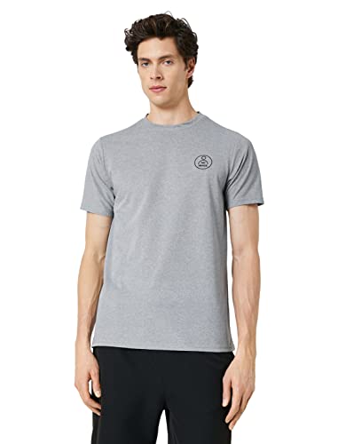 Koton Men Slogan Printed T-Shirt Crew Neck Short Sleeve Slim Fit von Koton