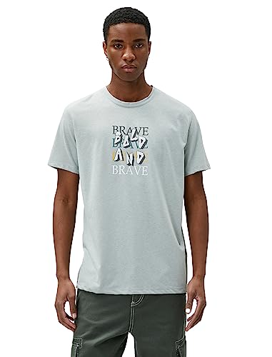 Koton Men Slogan Printed T-Shirt Crew Neck Short Sleeve von Koton