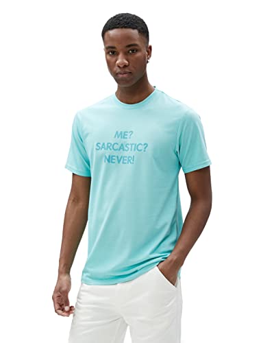 Koton Men Slogan Printed T-Shirt Crew Neck Slim Fit Short Sleeve von Koton