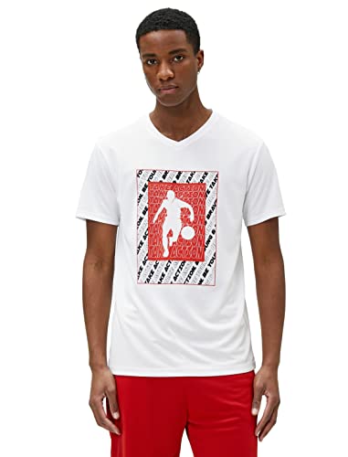 Koton Men Sport Oversized T-Shirt Basketball Printed Crew Neck Short Sleeve von Koton