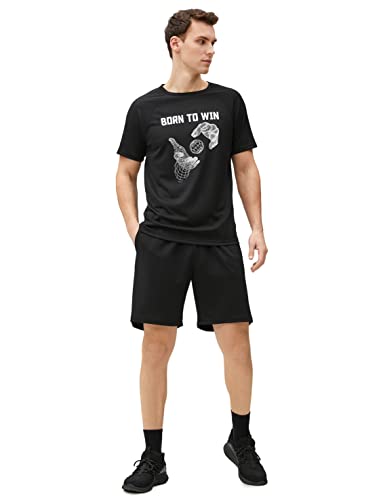 Koton Men Sport T-Shirt Slogan Printed Crew Neck Raglan Sleeve von Koton