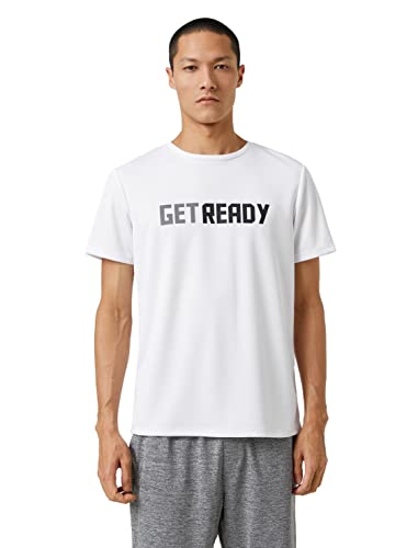 Koton Men Sport T-Shirt Slogan Printed Crew Neck von Koton