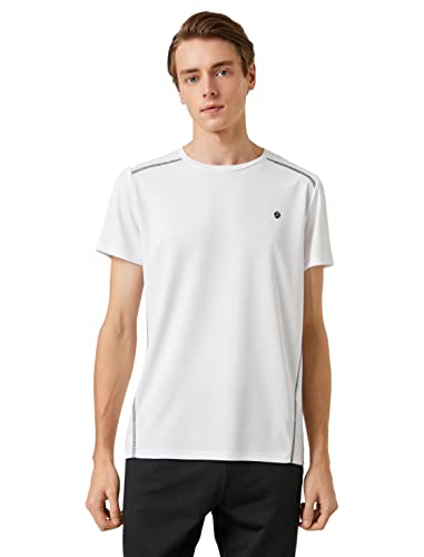 Koton Men Sport T-Shirt Strip Printed Detailed Crew Neck von Koton