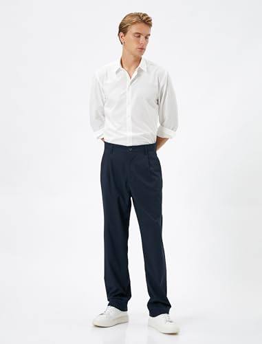 Koton Men Straight Leg Buttoned Pocket Detail Classic Trousers von Koton