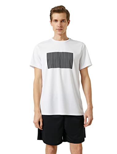 Koton Men Striped Sport T-Shirt Crew Neck Short Sleeve von Koton