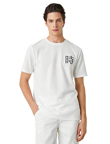 Koton Men Tissued T-Shirt Embroidered Short Sleeve Crew Neck von Koton