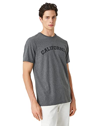 Koton Men Varsity T-Shirt Printed Crew Neck Short Sleeve Slim Fit von Koton