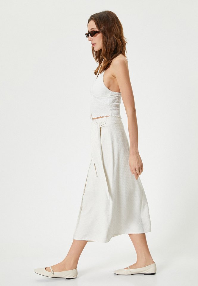 Koton Sommerrock Midi Länge Sarong-Rock Sommerrock von Koton