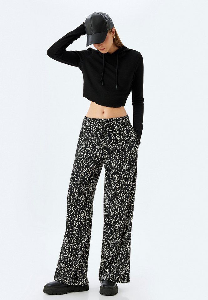 Koton Palazzohose Hohe Leibhöhe Straight Palazzohose von Koton