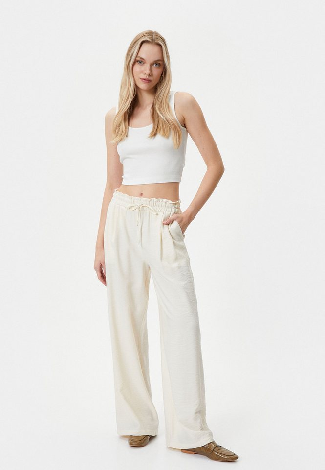 Koton Palazzohose Normale Leibhöhe Wide Leg Palazzohose von Koton