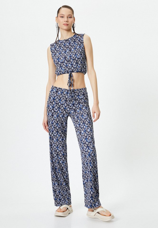 Koton Palazzohose Normale Leibhöhe Wide Leg Palazzohose von Koton